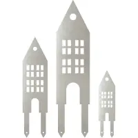vidaXL - Tuinstekers - 3 - st - 41 - x - 10 - x - 0,08 - cm - zilver - Roestvrij - staal