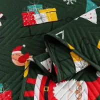 Cotton World Kerst Plaid 170x210cm Groen - Sneeuwpoppen & Kerstbomen