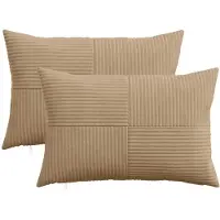 vidaXL Kussensloop 2 st ALMELO Bruin 30 x 50 cm corduroy