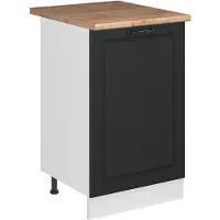 Vicco Keukenonderkast R-Line Antraciet landelijk/Wit 50 cm goudkleurig eiken werkblad, Model 70117