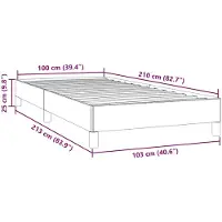 vidaXL Bedframe zonder matras, zwart, 100x210 cm, fluweel