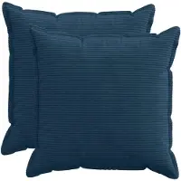 vidaXL Kussensloop 2 st HOUTEN Marineblauw 60 x 60 cm corduroy