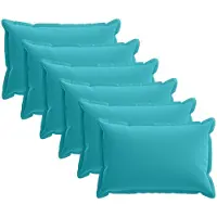 vidaXL Kussensloop 6 st HOUTEN Turquoise 30 x 50 cm Polyester