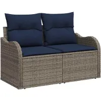 vidaXL Tuin Sofa met kussen met opslag 121 x 62 x 69 cm poly rattan