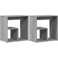 vidaXL Bijzettafels 2 st 50x30x50 cm bewerkt hout grijs sonoma eiken