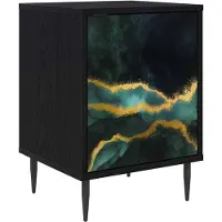 vidaXL Nachtkastje WIJHE Zwart eiken 36 x 33 x 51 cm Bewerkt hout