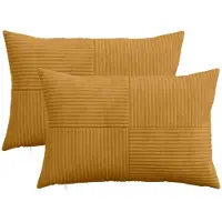 vidaXL Kussensloop 2 st ALMELO Geel 50 x 70 cm corduroy