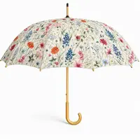 Mars & More parasol, bloemenprint, crèmekleurig, 105 cm