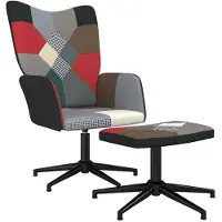 vidaXL Relaxstoel met voetenbank patchwork stof