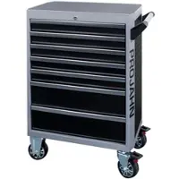 Projahn Werkplaatswagen GALAXY, plaatstaal, 7 schuifladen, tot 450 kg, afsluitbaar, zwart/zilvergrijs