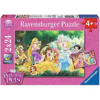 Ravensburger 2 x 24-delig kinderpuzzel, Disney Prinsessen, Palace Pets, modelnummer 08952