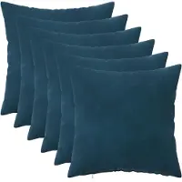 vidaXL Kussensloop 6 st HEERLEN Blauw 35 x 35 cm fluweel