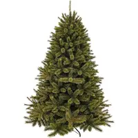 Triumph tree Forest Frosted Boom - Kerstboom met Frosted Naaldtips voor Extra Sfeer - Kerstversiering voor Binnen en Buiten - Kunstboom van PVC met Insteeksysteem - 230 x 157 cm - Groen