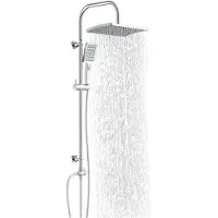 Schutte MALLORCA Douchesysteem - Regendouche - 97 cm Stang - Wandhouder In Hoogte Verstelbaar - Chroom
