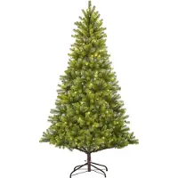 Black Box Trees Nagoya Kerstboom - Kunstboom met LED Verlichting en Scharnierconstructie - Kerstversiering voor Binnen met Natuurlijke Uitstraling - Rond - H210 x Ø115 cm - Groen