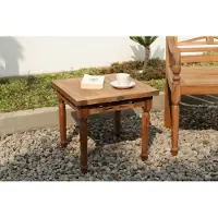 Teakea Batavia koffietafel massief teak 60 x 60 x 60 cm met houtsnijwerk