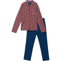Woody Pyjama heren gestreept velours