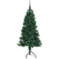 vidaXL Hoek Kunstkerstboom met 150 LED Groen 150 cm PVC en Metalen