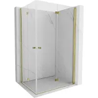 Mexen Mist-F Duo douchecabine opvouwbaar rechts 75 x 95 , transparant, goud - 8A6-075L-095P-50-00