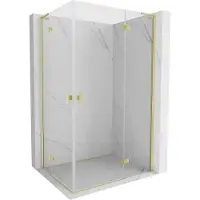 Mexen Mist-H L Duo draaideur douchecabine rechts 70 x 120 , transparant, geborsteld goud - 8A5L-070L-120P-55-00