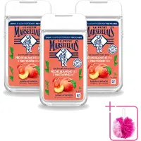 Le Petit Marseillais 3 x – Douchegel – Pêche Blanche & Nectarine Bio – 250 ml - Bulkverpakking - Douchegel - Douchemop - Biologische douchegel