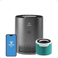 Vibrix PureFlow15 Pro Luchtreiniger / Air Purifier – HEPA + koolstoffilter – 100 m³/u – Voor kamers tot 15 m² – Ionisator – App-bediening – Zeer stil met slaapstand – Luchtkwaliteitindicator