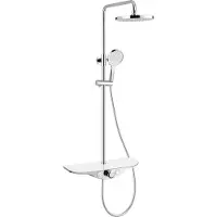 Mexen Exxo opbouw doucheset met regendouche en kraan, chroom/wit - 78113-20