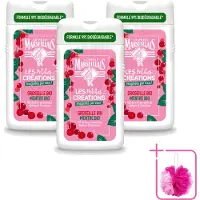 Le Petit Marseillais 3 x - Douchegel - Rode bessen & Munt - Hydraterend - 250ml - Bulkverpakking - Douchegel - Douchemop - Hydraterende douchegel