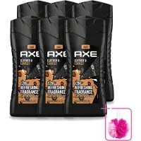 Axe 6 x - 3-in-1 Douchegel - Leather & Cookies - 100% Plantaardig - 250 ml - Bulkverpakking - Douchegel - Douchemop - Geur