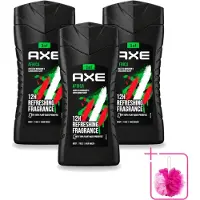 Axe 3 x - 3-in-1 Douchegel - Africa - Squeezed Mandarin & Sandalwood - 100% Plantaardig - 250 ml - Bulkverpakking - Douchegel - Douchemop - Axa africa