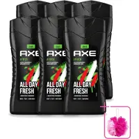 Axe 6 x - 3-in-1 Douchegel - Africa - Squeezed Mandarin & Sandalwood - 12hrs Long Lasting Scent - 250 ml - Bulkverpakking - Douchegel - Douchemop - Geur mandarijn en sandelhout
