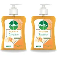 Dettol 2 x - Handzeep - Nourish - Honing & Vanille - 250 ml - Voordeelverpakking - 2 stuks