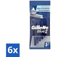 Gillette 6 x - Blue II - Wegwerpscheermesjes - Precisie & Comfort - 5 Scheermesjes - Scheermesje - Wegwerpscheermesje - Blue Ii - Scheerresultaat - Scherpe Mesjes