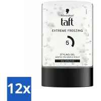 Taft 12 x - Extreme freezing 5 - Styling Gel - Sterke hold - 300 ml - Haar Gel - Gel - Extreme Hold - Sterke Fixatie - Korte Haar