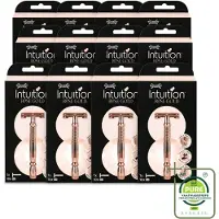 Wilkinson 12 x Sword Intuition veiligheidsscheermes in rosé goud, met 10 reservemesjes - grootverpakking - 12 stuks