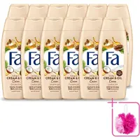 Fa 12 x - Cream & Oil Cacao - Douchecrème - Cacaoboter Met Kokosolie - 250 ml - Bulkverpakking - Douchecrème - Douchemop - Cacaoboter