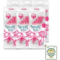 Gillette venus 6 x Gillette Simply Venus – Wegwerpscheermesjes – Basic – 5 mesjes - Wasstrips - Scheermesje Vrouw - Scheermesje Voor Vrouwen - Wegwerpscheermesje - Scheermesje Basic -
