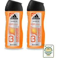Adidas 2 x - 3-in-1 Douchegel - Adipower Maximum Performance -250 ml - Wasstrips - Douchegel - Douche En Shampoo - Sportverzorging - Energie En Frisheid - Verzorgende Douche