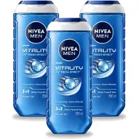 Nivea 3 x Men – Douchegel – Vitality 3-in-1 – 250 ml - Voordeelverpakking - 3 stuks