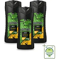 Axe 3 x - Douchegel - Wild - 400 ml - Grootverpakking - Vaatwasstrips - Douchegel - Frisheid - Mojito - Cederhout -