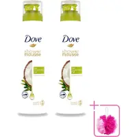 Dove 2 x - Douchemousse - Coconut Oil - Voedend en verzorgend - 200 ml - Bulkverpakking - Douche mousse - Douchemop - Kokosolie