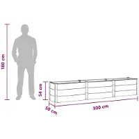 vidaXL Verhoogde plantenbak Zwart 300 x 50 x 54 cm WPC en Aluminium