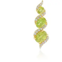 Cavill - 925 Sterling Zilver Vergulde Hanger - 3x Ovale Briljantslijpsel Sfeen 1,276 ct - Madagaskar Edelsteen - Elegante Dames Sieraden