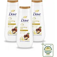 Dove 3 x Douchecrème - Nourishing Care - Arganolie - 225 ml - Wasstrips - Douchegel - Arganolie - Hydratatie - Droge Huid - Voedende Huid