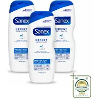 Sanex 3 x – Douchegel – Expert Skin Health Protector – 600 ml - Wasstrips - Douchegel - Huidversterkend - Huidgezond - Hydraterend - Huidbarrière