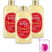Treaclemoon 3 x – Bad- & Douchegel – Rouge Love Story – 500 ml - Bulkverpakking - Bad en douchegel - Douchemop - Gember