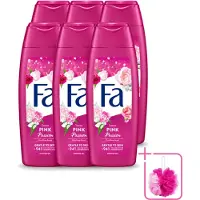 Fa 6 x - Pink Passion - Douchegel - Roze Roos - 250 ml - Bulkverpakking - Douchegel roze roos - Douchemop - Roze roos geur