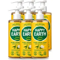 Happy Earth 6 x – Handzeep – 100% Natuurlijk Jasmine Ho Wood – 300 ml - Voordeelverpakking - 6 stuks