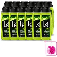 Fa 12 x Men - Sport Energy Boost - Doucemiddel - Voor Lichaam, Haar & Gezicht - 250 ml - Bulkverpakking - Sport energie - Douchemop - Frisheid
