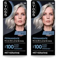 Syoss 2 x - Coloration 12-59 Cool Platinum Blond - Haarverf - Grijsdekking - Vermindert Haarbreuk - Voordeelverpakking - 2 stuks